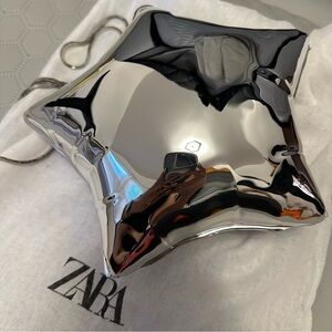 Zara Silver Star Balloon Box Clutch